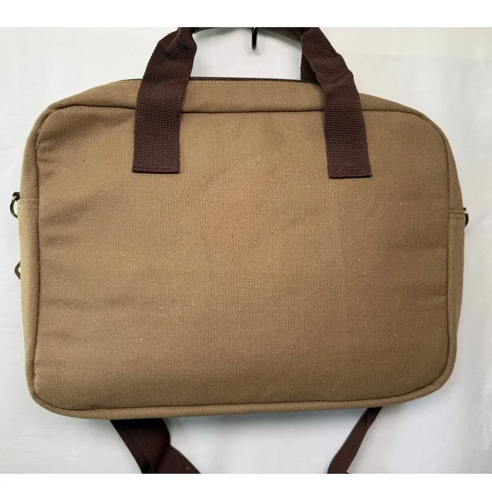 Bella Russo Canvas Messenger/Laptop Bag, Khaki, New without tags